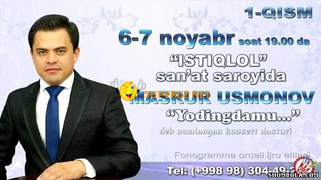 Masrur Usmonov - Yodingdamu nomli konsert dasturi