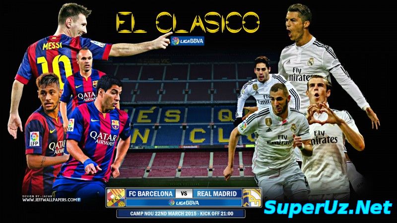 Футбол. Чемпионат Испании Барселонa 2:1 Реал Мадрид (2015)